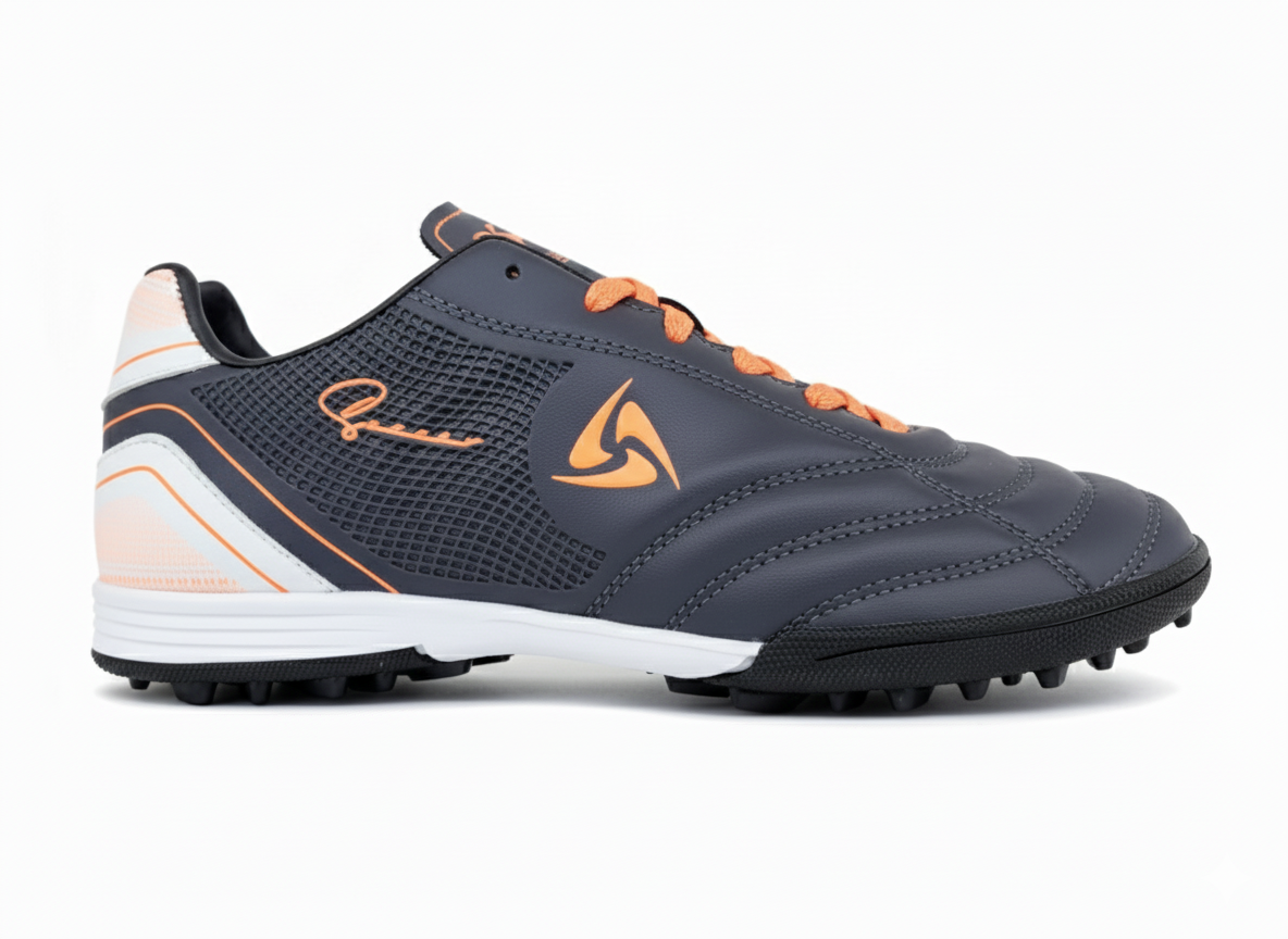 Grey and Orange Turf Shoes