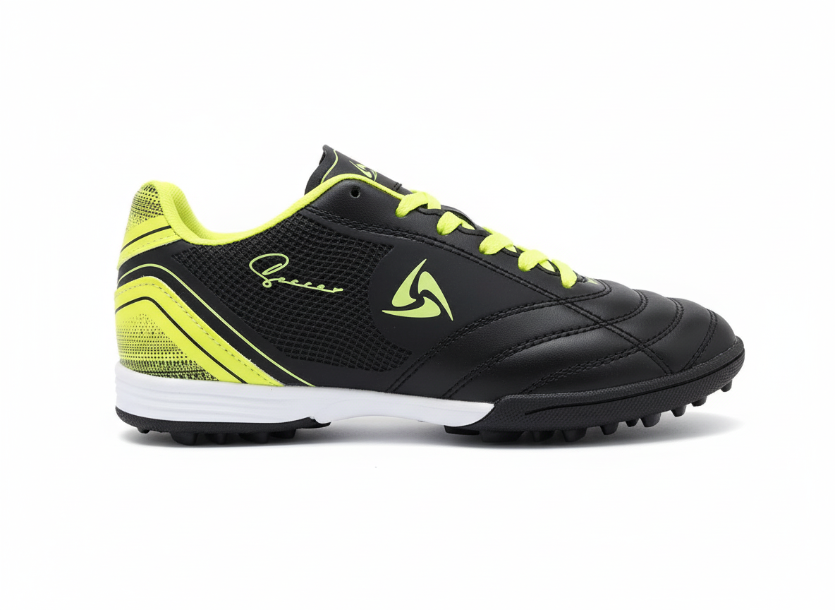 Black and Neon Yellow Turf Shoes
