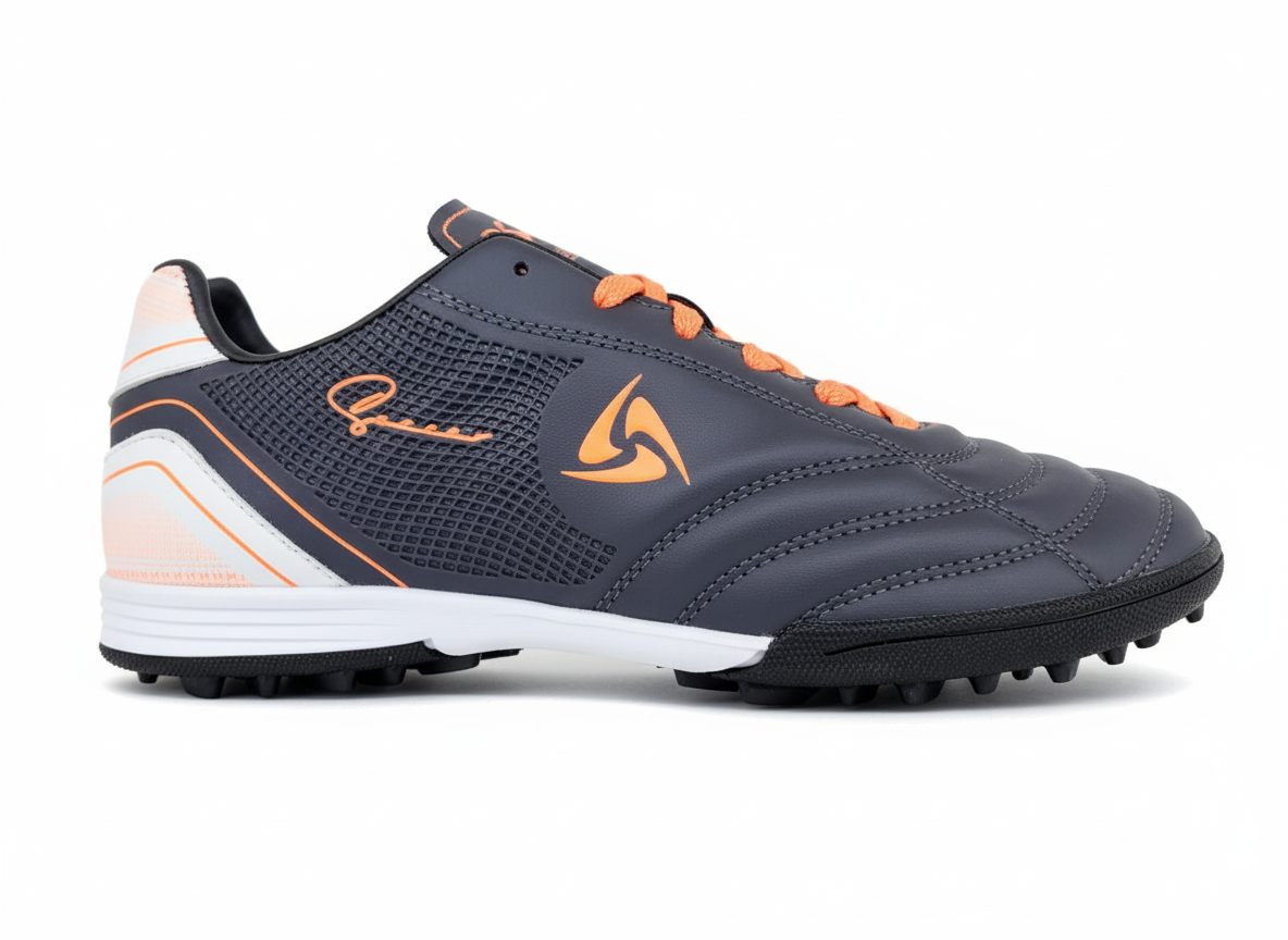 Grey and Orange Turf Shoes