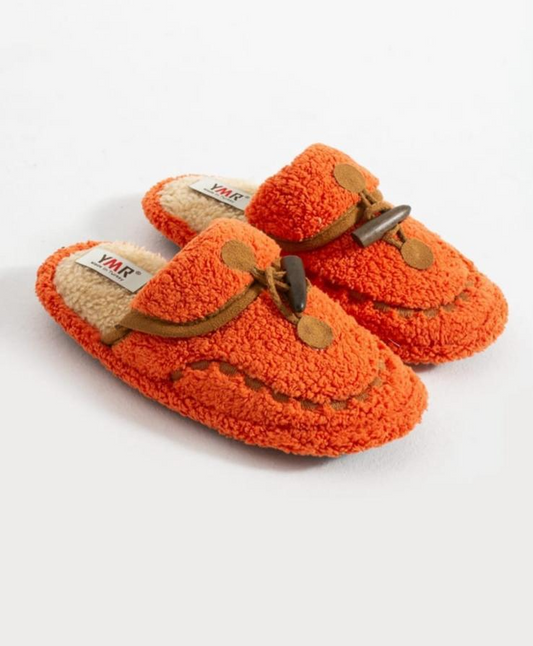 Moda Devrin orange winter women's slippers.