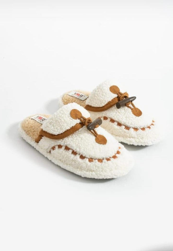 Women's plush home slippers.
