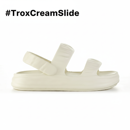 Trox Cream Two-Strap Slide
