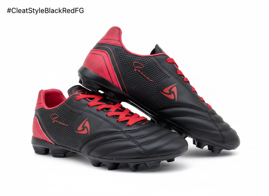 Black and Red Firm Ground Cleats