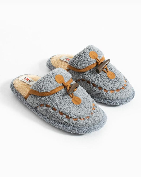 Aybors Gray Bow Tie Winter Women's Slippers